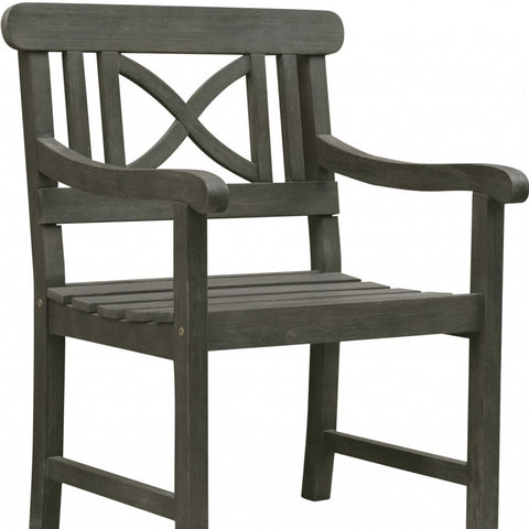 Distressed Grey Garden Armchair