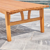 Natural Wood Outdoor Rectangular Coffee Table