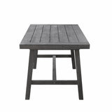 Dark Grey Dining Table With Leg Support