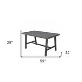 Dark Grey Dining Table With Leg Support