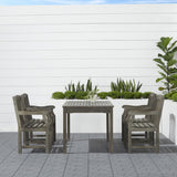 Distressed Grey Dining Table With Straight Legs