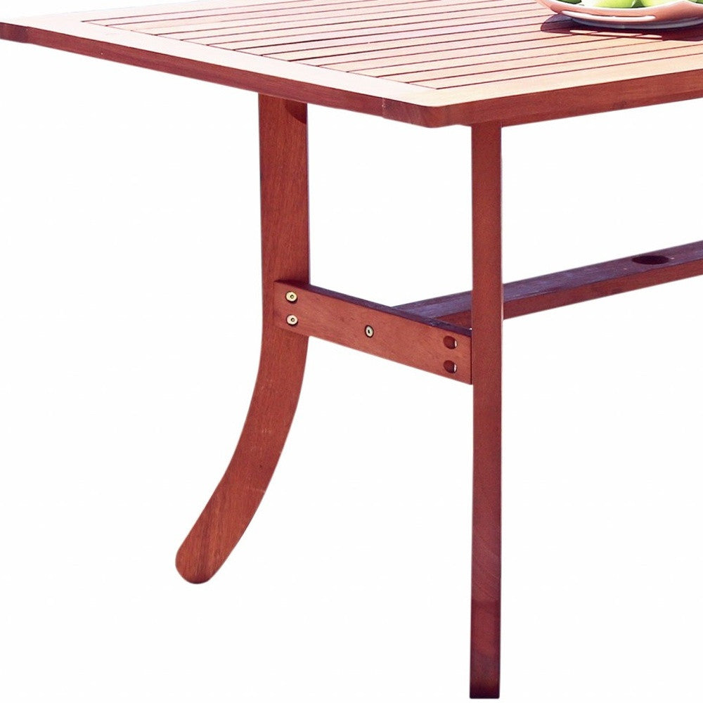 Sienna Brown Dining Table With Curved Legs