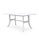 White Dining Table With Curved Legs