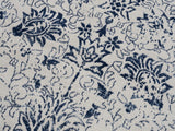 4’ X 6’ Navy Blue Distressed Floral Area Rug
