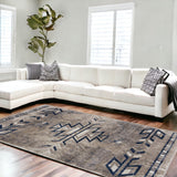 2’ X 3’ Beige And Blue Boho Chic Scatter Rug