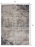 2’ X 3’ Navy Blue Distressed Striations Scatter Rug