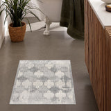 2’ X 3’ Gray Distressed Trellis Pattern Scatter Rug