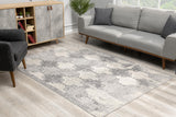 2’ X 3’ Gray Distressed Trellis Pattern Scatter Rug