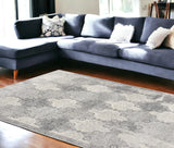 2’ X 3’ Gray Distressed Trellis Pattern Scatter Rug