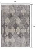 2’ X 3’ Gray Distressed Trellis Pattern Scatter Rug