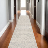 2’ X 3’ Ivory Distressed Ikat Pattern Scatter Rug