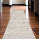 2’ X 3’ Ivory Distressed Ikat Pattern Scatter Rug