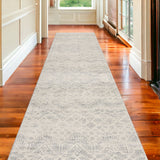 2’ X 3’ Ivory Distressed Ikat Pattern Scatter Rug