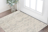 2’ X 3’ Ivory Distressed Ikat Pattern Scatter Rug