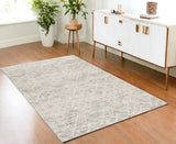 2’ X 3’ Ivory Distressed Ikat Pattern Scatter Rug