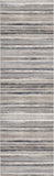 4’ X 6’ Blue And Beige Distressed Stripes Area Rug