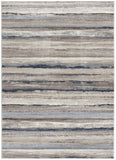 4’ X 6’ Blue And Beige Distressed Stripes Area Rug