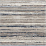 4’ X 6’ Blue And Beige Distressed Stripes Area Rug