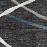 4’ X 6’ Distressed Black And Gray Abstract Area Rug