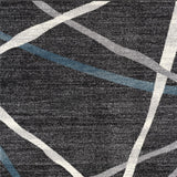 4’ X 6’ Distressed Black And Gray Abstract Area Rug