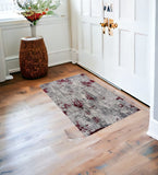 6' X 9' Red Abstract Dhurrie Area Rug