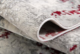 6' X 9' Red Abstract Dhurrie Area Rug