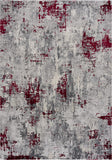 6' X 9' Red Abstract Dhurrie Area Rug