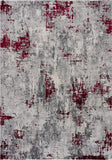 6' X 9' Red Abstract Dhurrie Area Rug