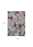 6' X 9' Red Abstract Dhurrie Area Rug