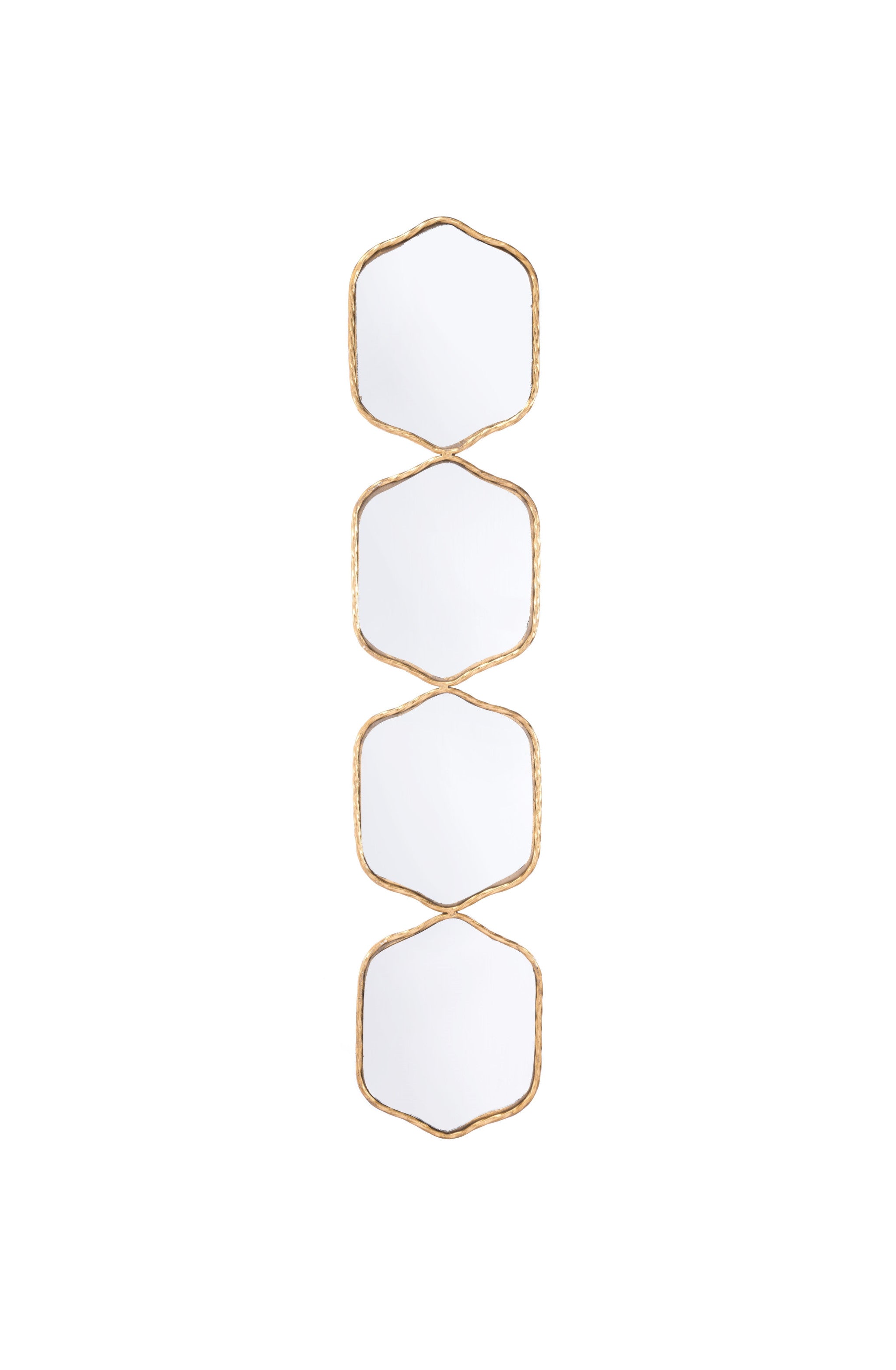 43" Gold Quad Geo Modern Wall Hanging Mirror