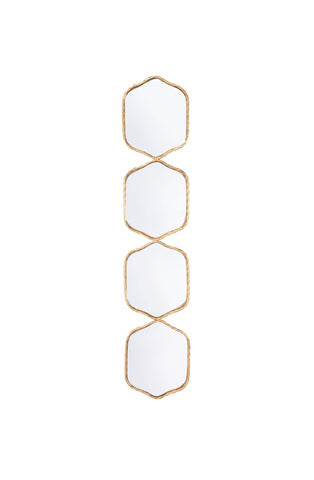 43" Gold Quad Geo Modern Wall Hanging Mirror