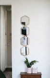 43" Gold Quad Geo Modern Wall Hanging Mirror