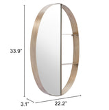 Bronze Oval Steel Framed Accent Mirror