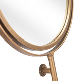 Gold Round Wall Mount Mirror