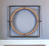 Gray Metal Nautical Round Mirror