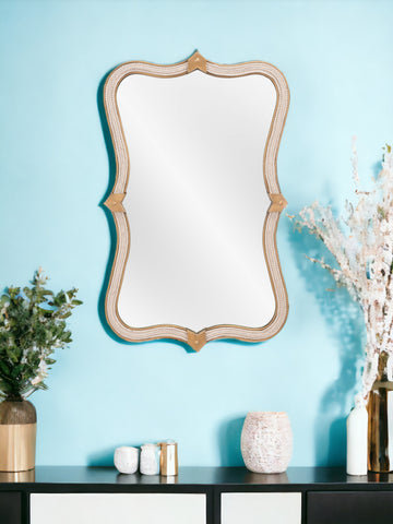 Gold Abstract Steel Framed Accent Mirror