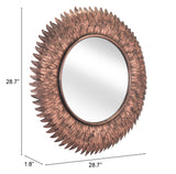 Bronze Leaf Round Framed Accent Mirror