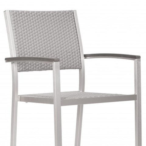 Set Of Two 21" White Aluminum Arm Chair