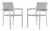 Set Of Two 21" White Aluminum Arm Chair