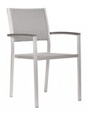 Set Of Two 21" White Aluminum Arm Chair