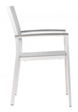 Set Of Two 21" White Aluminum Arm Chair