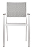 Set Of Two 21" White Aluminum Arm Chair