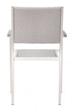 Set Of Two 21" White Aluminum Arm Chair