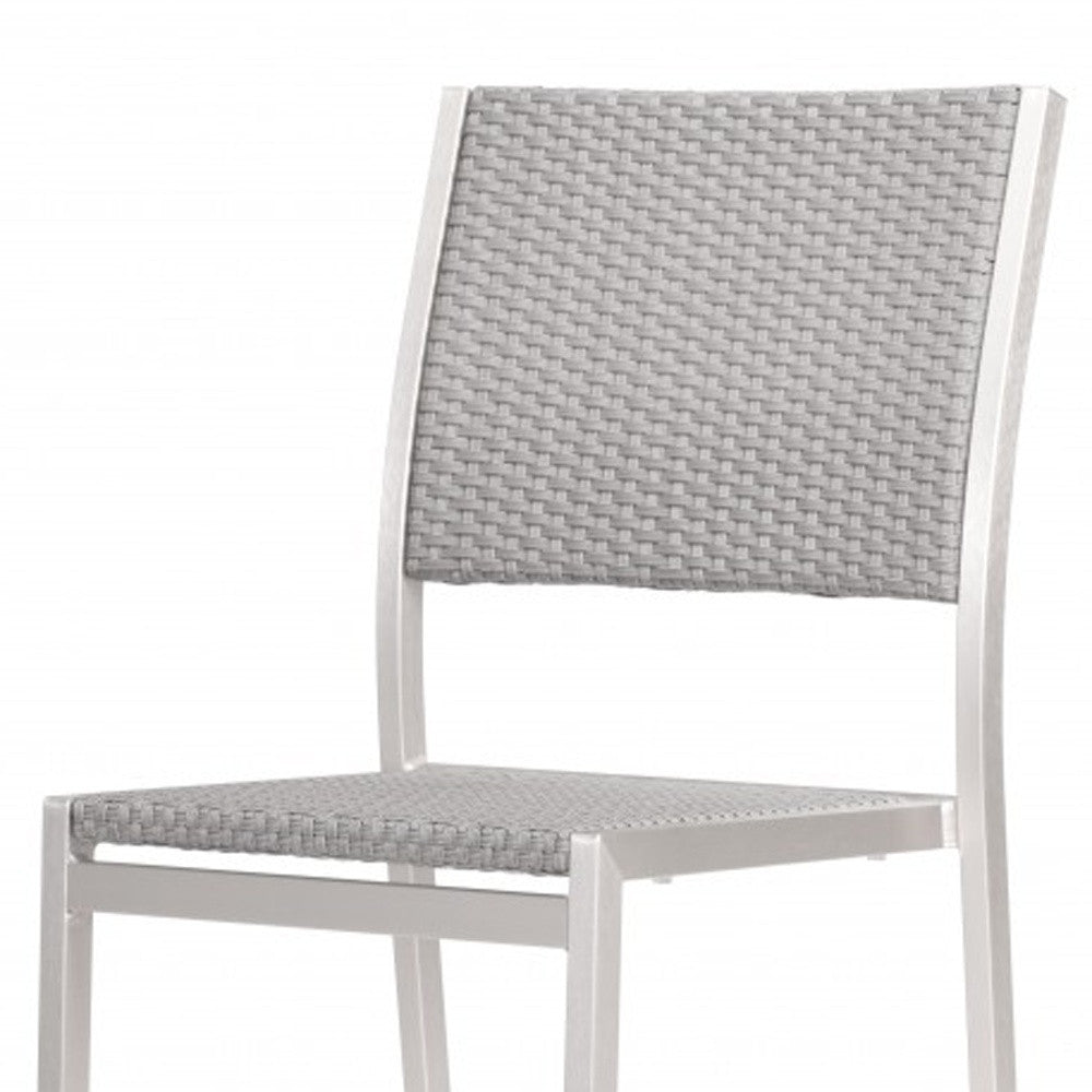 Set Of Two 18" White Aluminum Side Chair