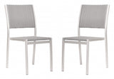 Set Of Two 18" White Aluminum Side Chair