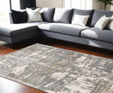 4’ X 6’ Beige And Gray Distressed Area Rug