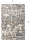 4’ X 6’ Beige And Gray Distressed Area Rug