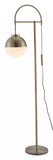 White and Brushed Bronze Crossed Floor Lamp