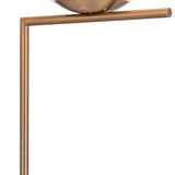 61" Brass Floor Lamp With White Glass Globe Shade