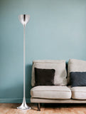 67" Steel Floor Lamp With Silver Steel Bell Shade